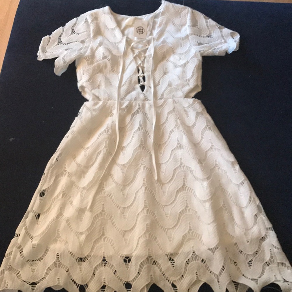 NWT! Super cute white dress w/cut outs